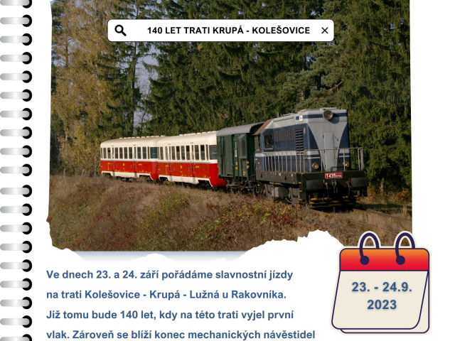 Slavnostní jízdy  na trati 125  Kolešovice - Krupá - Lužná u Rakovníka
