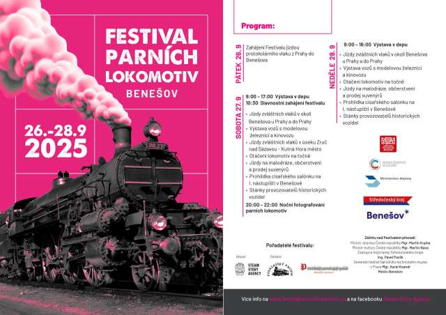 Festival parních lokomotiv - Benešov u Prahy 26.-28. září 2025